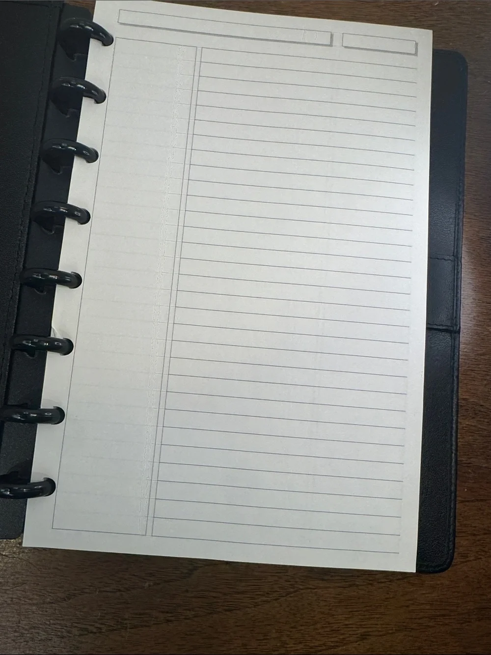 Levenger Circa Junior Black Leather Disc-Bound Planner Binder Cover Monogrammed